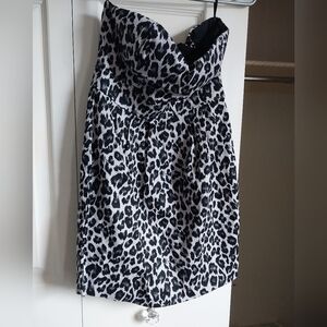 Forever 21 Leopard Print Strapless Dress
